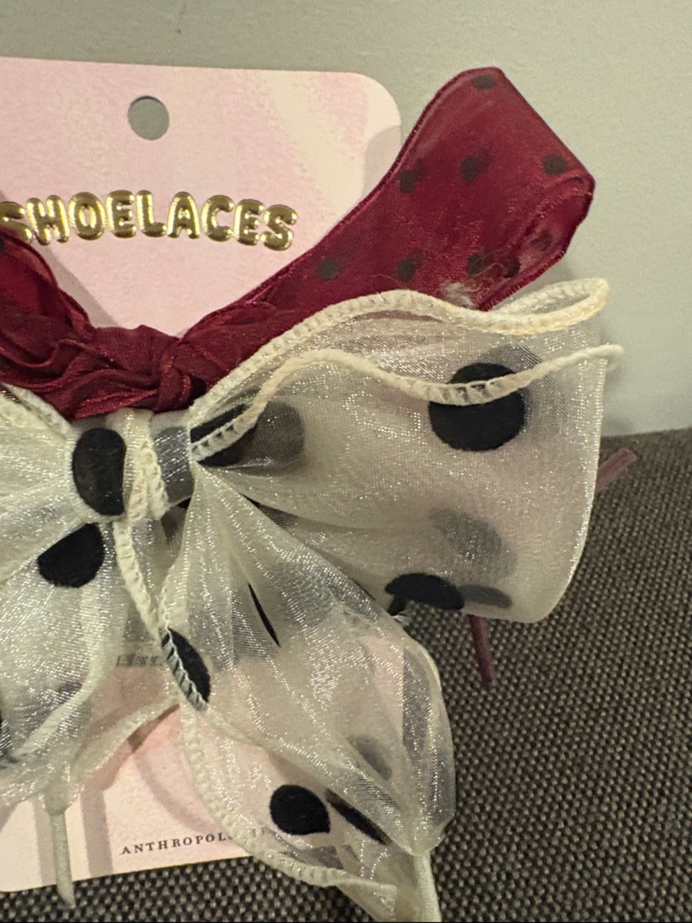 Anthropologie Polka Dot Bow Shoelaces - Picture 3 of 3